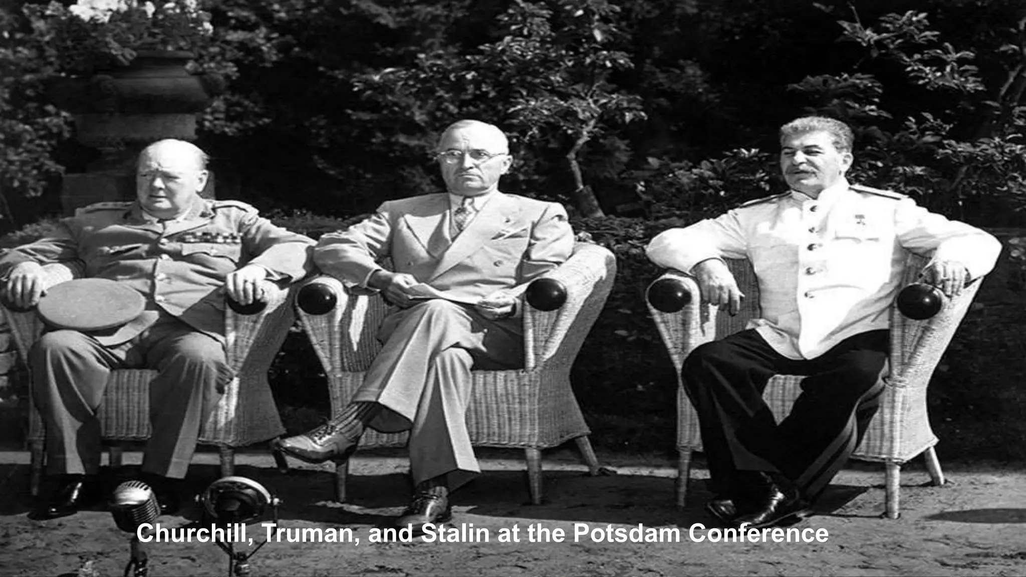 Churchill, Truman, and Stalin at the Potsdam Conference
 