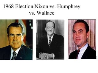 1968 Election Nixon vs. Humphrey
vs. Wallace
 