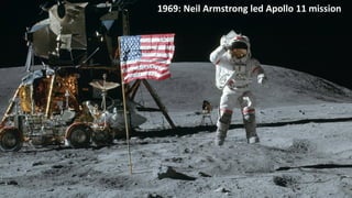 1969: Neil Armstrong led Apollo 11 mission
 