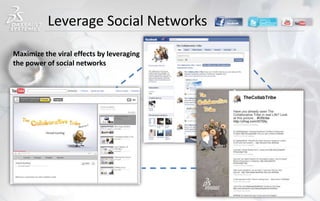 Leverage Social Networks
Maximize the viral effects by leveraging
the power of social networks
 