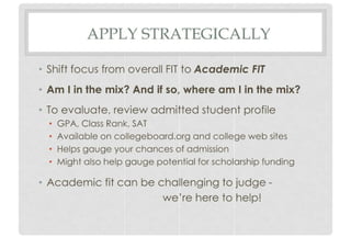 The College Admissions Process