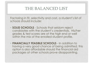 The College Admissions Process