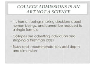The College Admissions Process