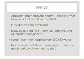 The College Admissions Process