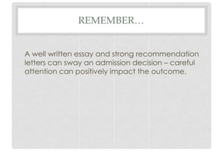 The College Admissions Process