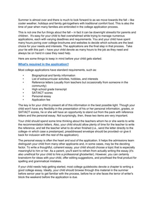 The College Application Process | PDF
