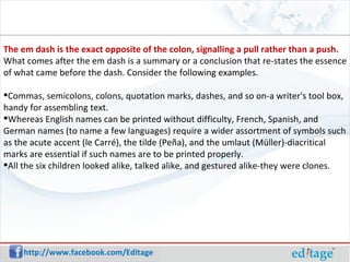 The colon to expand; the em dash to summarize | PPT