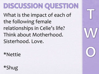 National Book Critics Circle Award nomination for The Color Purple 1982 (Alice)