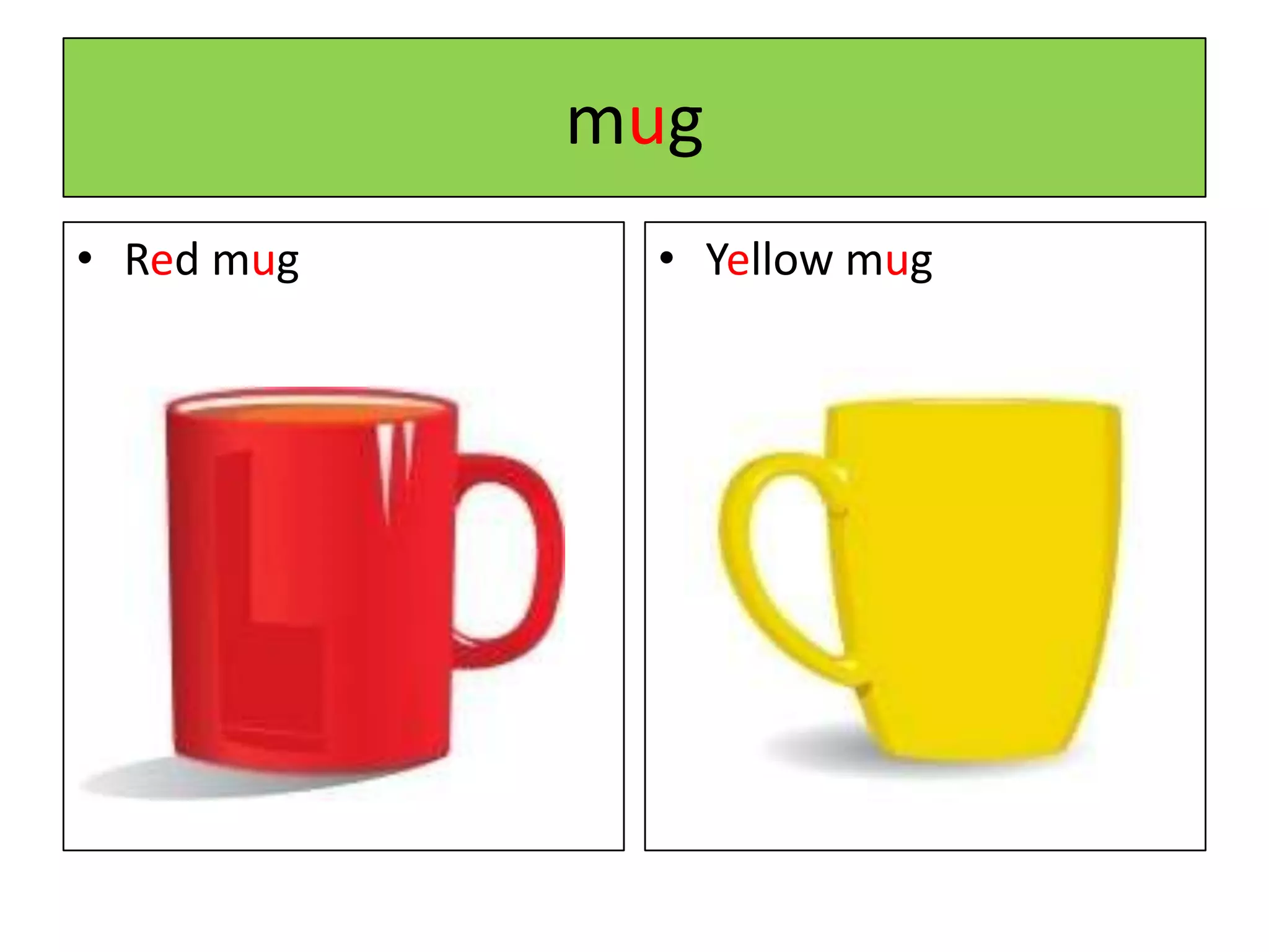 mugRed mugYellow mug