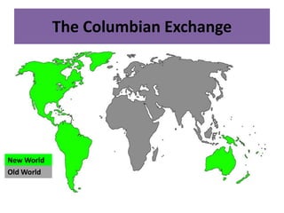 The Columbian Exchange 
New World 
Old World 
 