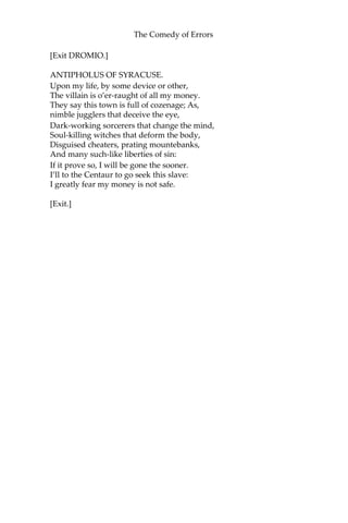 The comedy of errors - william shakespeare | PDF