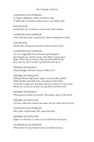 The comedy of errors - william shakespeare | PDF