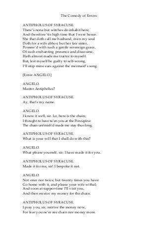 The comedy of errors - william shakespeare | PDF