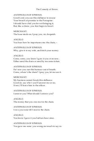 The comedy of errors - william shakespeare | PDF