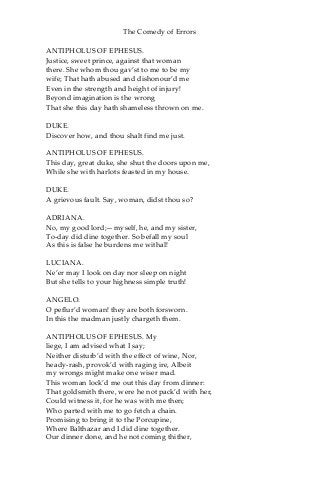 The comedy of errors - william shakespeare | PDF