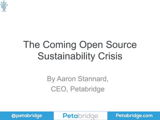 The Coming Open Source
Sustainability Crisis
By Aaron Stannard,
CEO, Petabridge
 