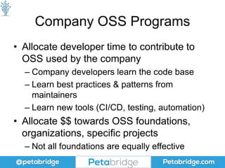 Good Solution: Buy Goods +
Services from OSS Maintainers
• Get additional value from adopted OSS
• Improve time to market
...