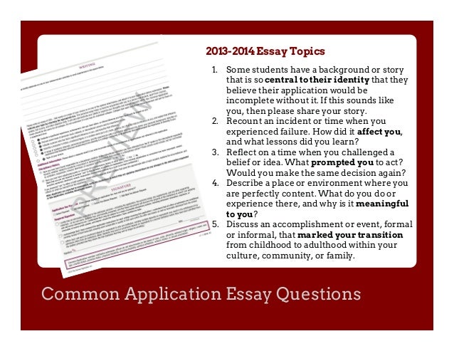 Common essay application topics