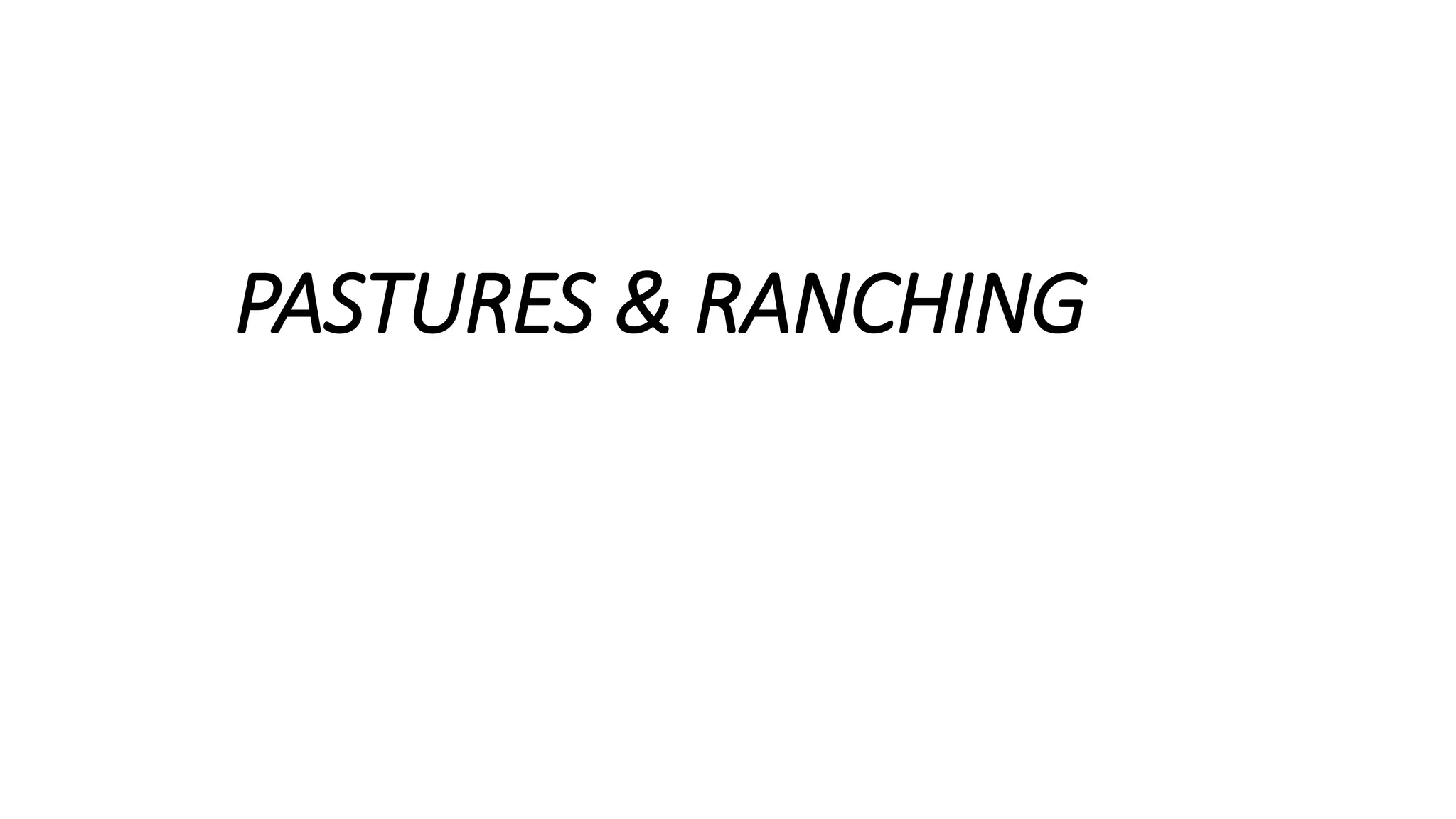 PASTURES & RANCHING
 