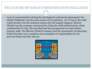 The communication challenges at nasa