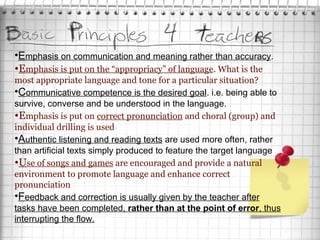The communicative approach as a tool to understand teaching. | PPT