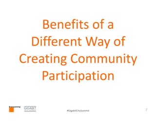 Community Collaboration in Gigabit Playbook Visioning - The Brainzooming Group, Gigabit City Summit