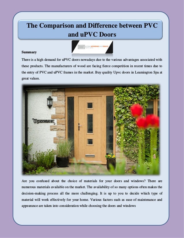 The Comparison And Difference Between Pvc And Upvc Doors
