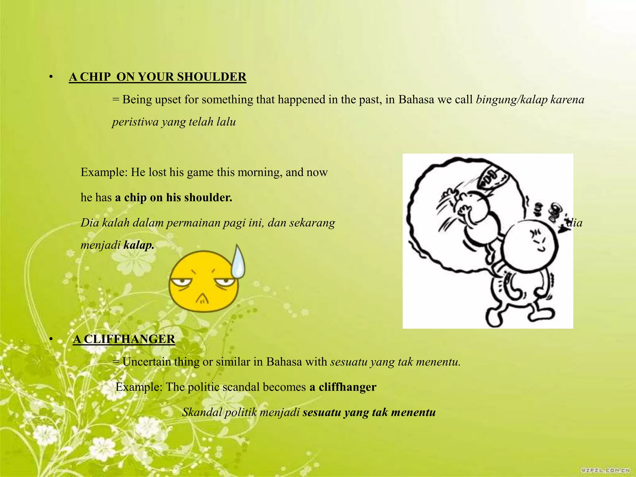The comparison between Indonesian Idiom and English Idiom | PPTX