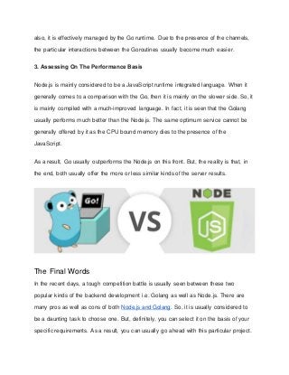 The comparison between node.js and golang which one to choose
