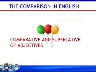 THE COMPARISON IN ENGLISH COMPARATIVE AND SUPERLATIVE OF ADJECTIVES 