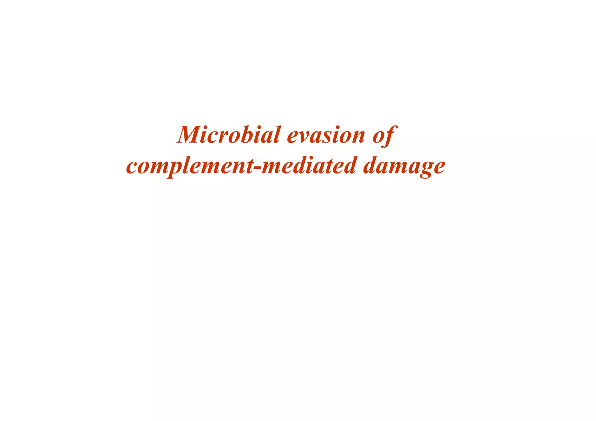 Microbial evasion of
complement-mediated damage
 