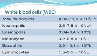 White blood cells (WBC)
 