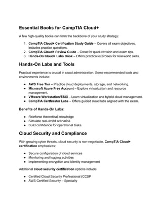 The Complete CompTIA Cloud+ Resource Kit: Books, Labs & Tools | PDF