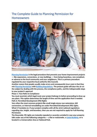 The Complete Guide to Planning Permission for Homeowners | DOCX