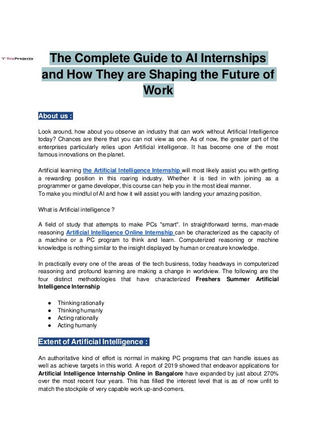 The Complete Guide to AI Internships and How They are Shaping the
