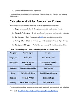Enterprise Android App Development Guide | PDF