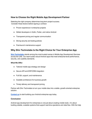 Enterprise Android App Development Guide | PDF
