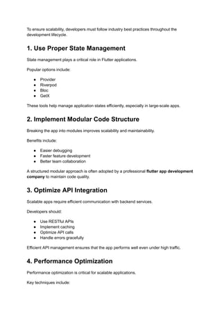 The Complete Guide to Building Scalable Mobile Apps with Flutter | PDF