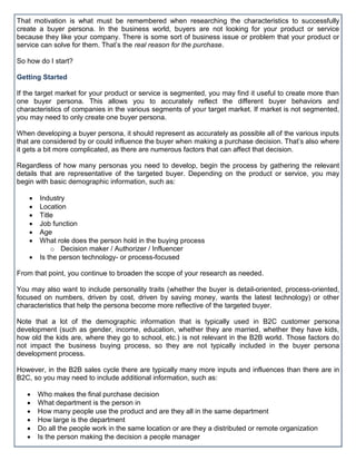 The Complete Guide to Buyer Persona Development | PDF