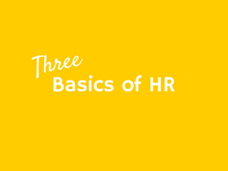 Three
Basics of HR
 
