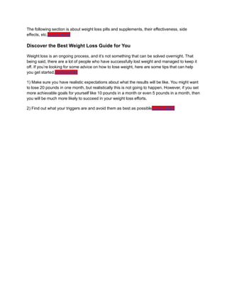 The Complete Guide To Weight Loss Products Pdf