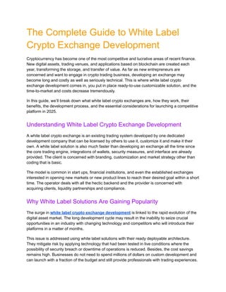 The Complete Guide to White Label Crypto Exchange Development.pdf