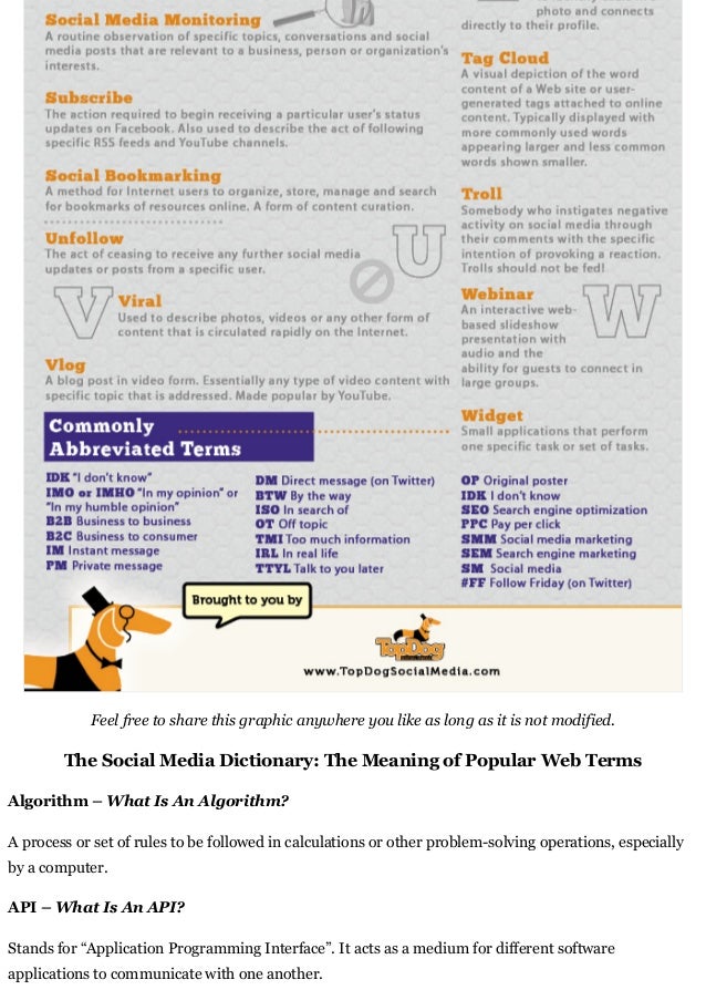 The complete social media dictionary; social media glossary of terms