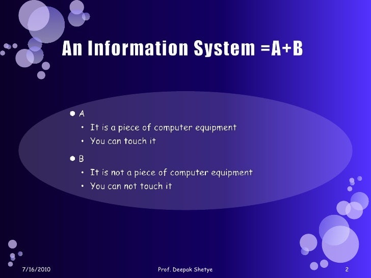 The components of an information system