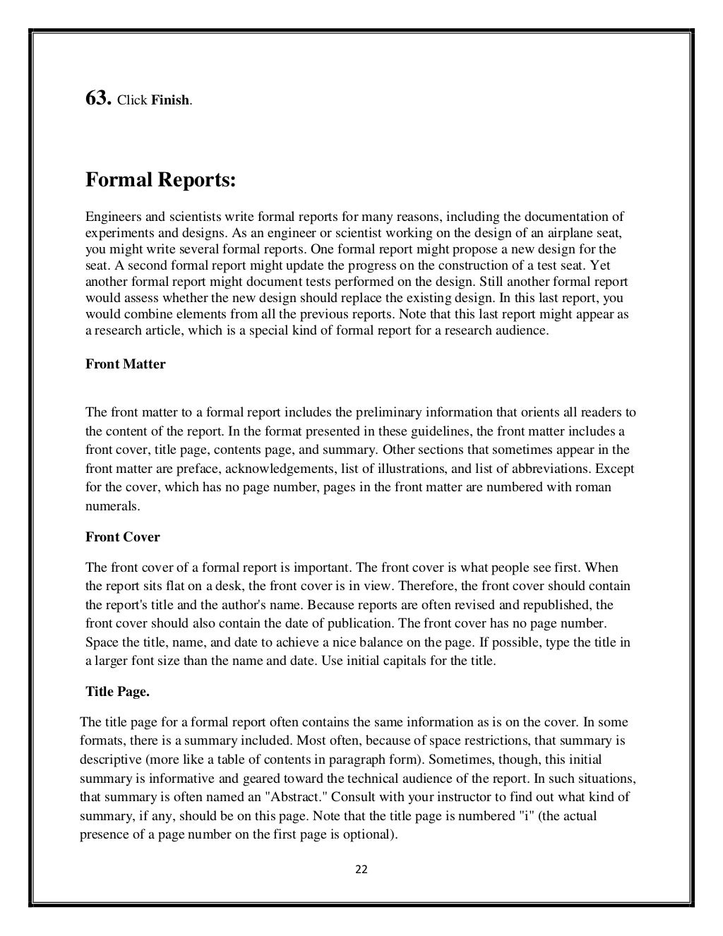 The Components Of a report
