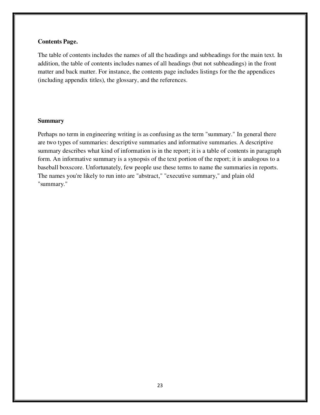 The Components Of a report