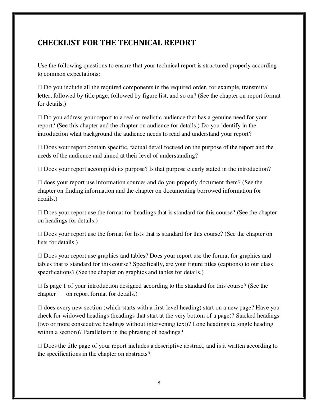 The Components Of a report