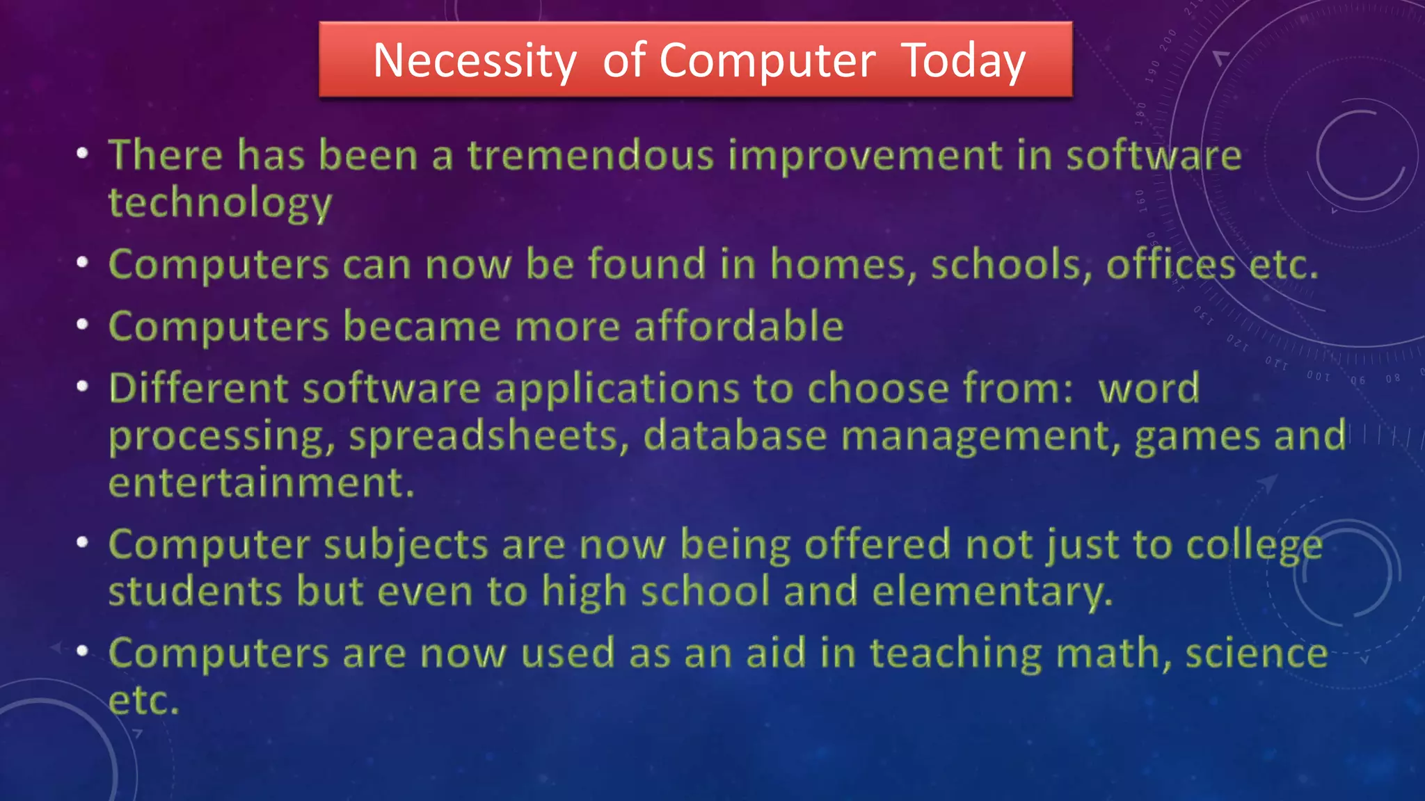 Necessity of Computer Today
 