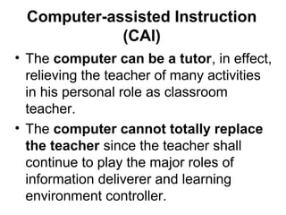Educational Technology 2: The computer as a tutor | PPT
