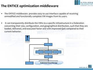 The ENTICE optimization middleware
• The ENTICE middleware provides easy to use interface capable of receiving
unmodified ...